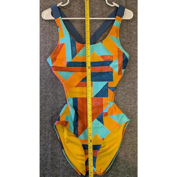 Prana Women's Size M Vibrant Geometric Sexy One-Piece Swimsuit - Picture 4 of 7